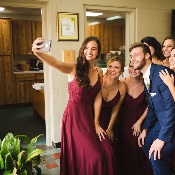 BURGUNDY Constance Wu Bridesmaid Dress - Picture 5 of 6